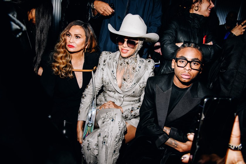 Tina Knowles and Beyoncé at Luar RTW Fall 2024 as part of New York Ready to Wear Fashion Week held on February 13, 2024 in New York, New York. 