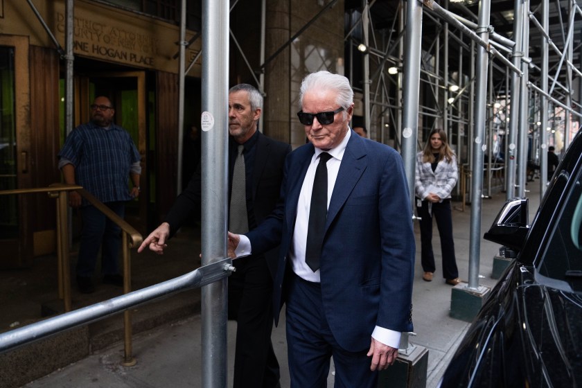 NEW YORK, NEW YORK - FEBRUARY 26: Don Henley of The Eagles leaves Manhattan Criminal Court on February 26, 2024 in New York City. A judge will continue hearing testimony in a criminal case involving the ownership of the handwritten lyrics for songs on The Eagles' "Hotel California" album.