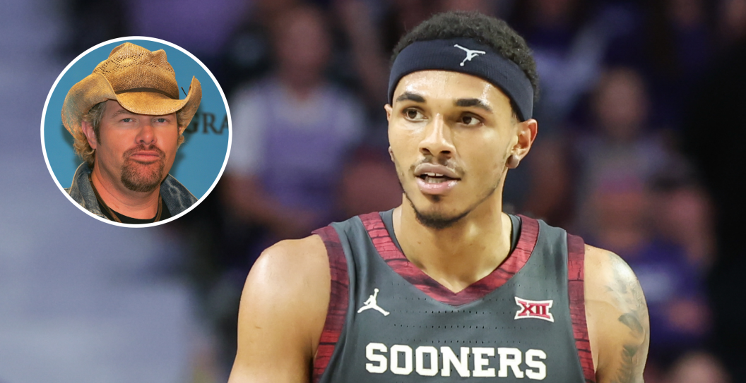 MANHATTAN, KS - JANUARY 30: Oklahoma Sooners guard Rivaldo Soares (5) in the second half of a Big 12 basketball game between the Oklahoma Sooners and Kansas State Wildcats on Jan 30, 2024 at Bramlage Coliseum in Manhattan, KS and LAS VEGAS - DECEMBER 06: Musician Toby Keith winner of Country Artist of the Year and Country Album Artist of the Year poses in the press room at the 2005 Billboard Music Awards held at the MGM Grand Garden Arena on December 6, 2005 in Las Vegas, Nevada.