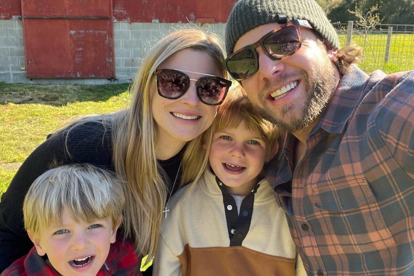 Max Thieriot with wife and kids