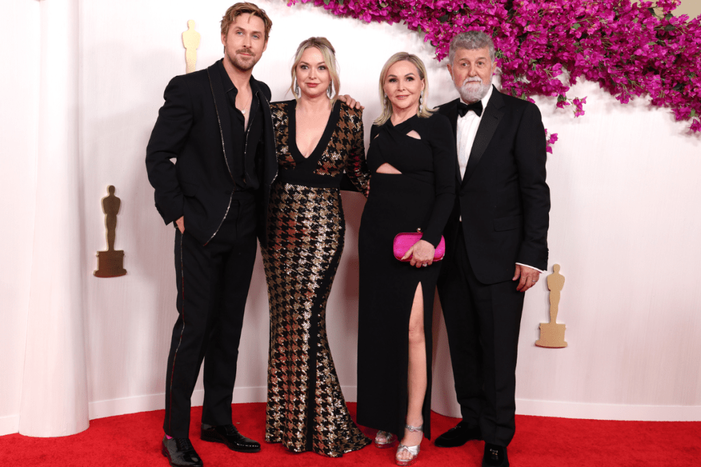 Ryan Gosling and his family at the 2024 Oscars