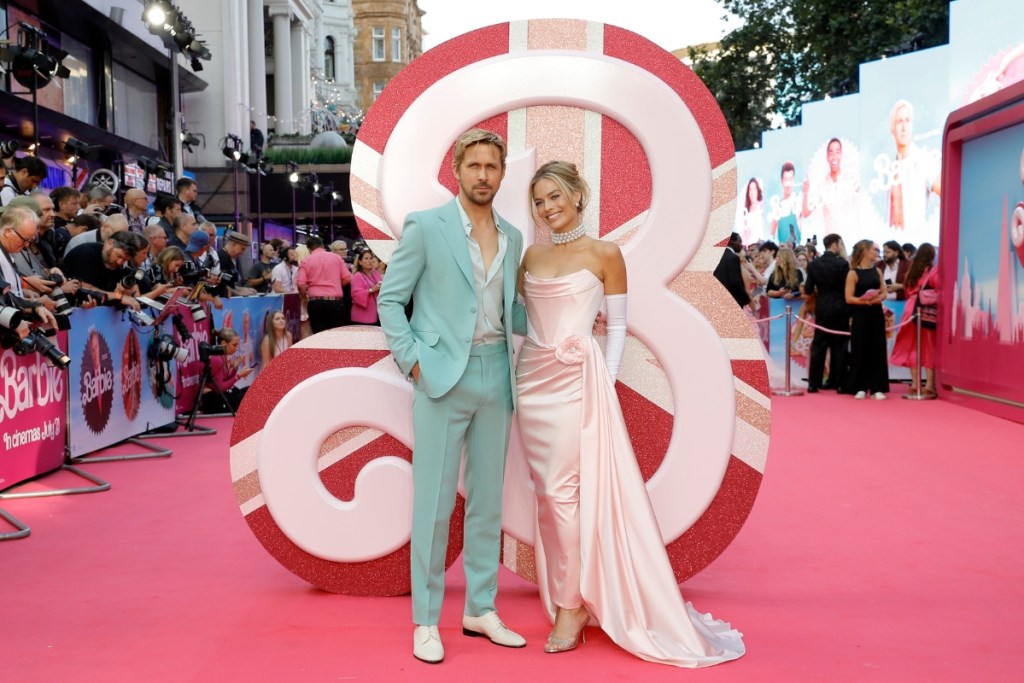 Ryan Gosling and Margot Robbie attend The European Premiere Of "Barbie"
