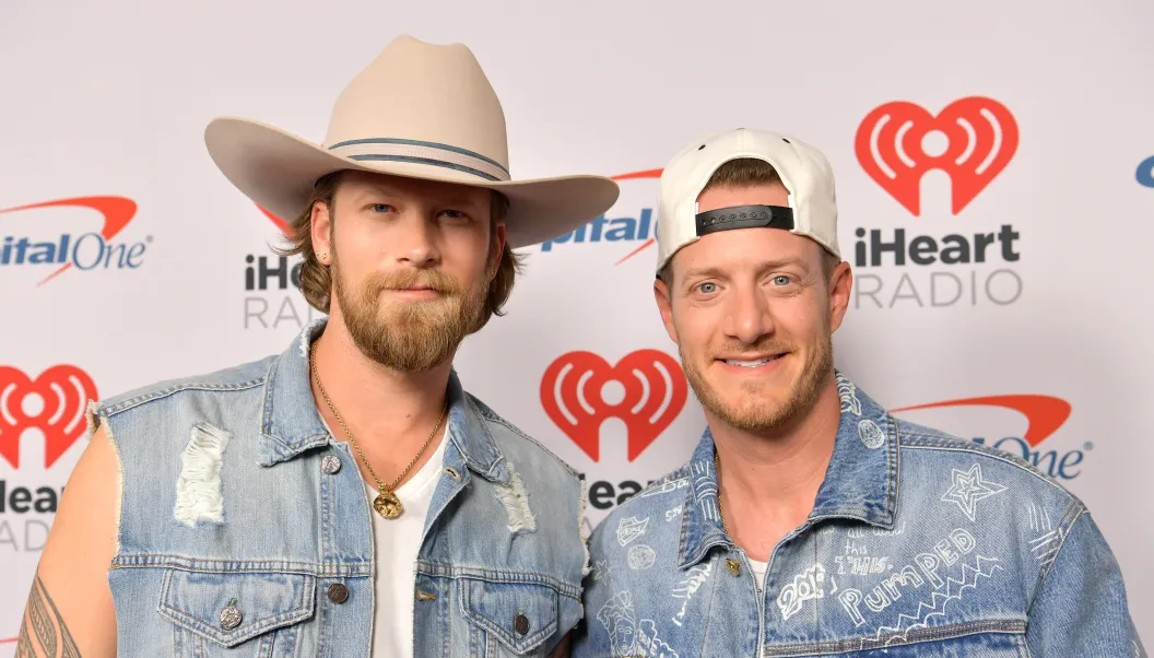 AUSTIN, TX - MAY 04: (EDITORIAL USE ONLY. NO COMMERCIAL USE) (L-R) Brian Kelley and Tyler Hubbard of Florida Georgia Line arrive at the 2019 iHeartCountry Festival Presented by Capital One at the Frank Erwin Center on May 4, 2019 in Austin, Texas.