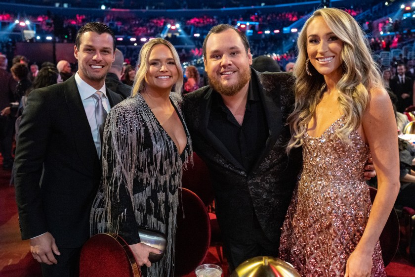 LOS ANGELES, CALIFORNIA - FEBRUARY 05: (L-R) Brendan McLoughlin, Miranda Lambert, Luke Combs and Nicole Combs seen during the 65th GRAMMY Awards at Crypto.com Arena on February 05, 2023 in Los Angeles, California.