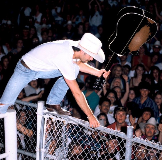 SAN JOSE, CA - AUGUST 3: Tim McGraw performs at the Santa Clara County Fairgrounds on August 03, 1994 in San Jose California. 