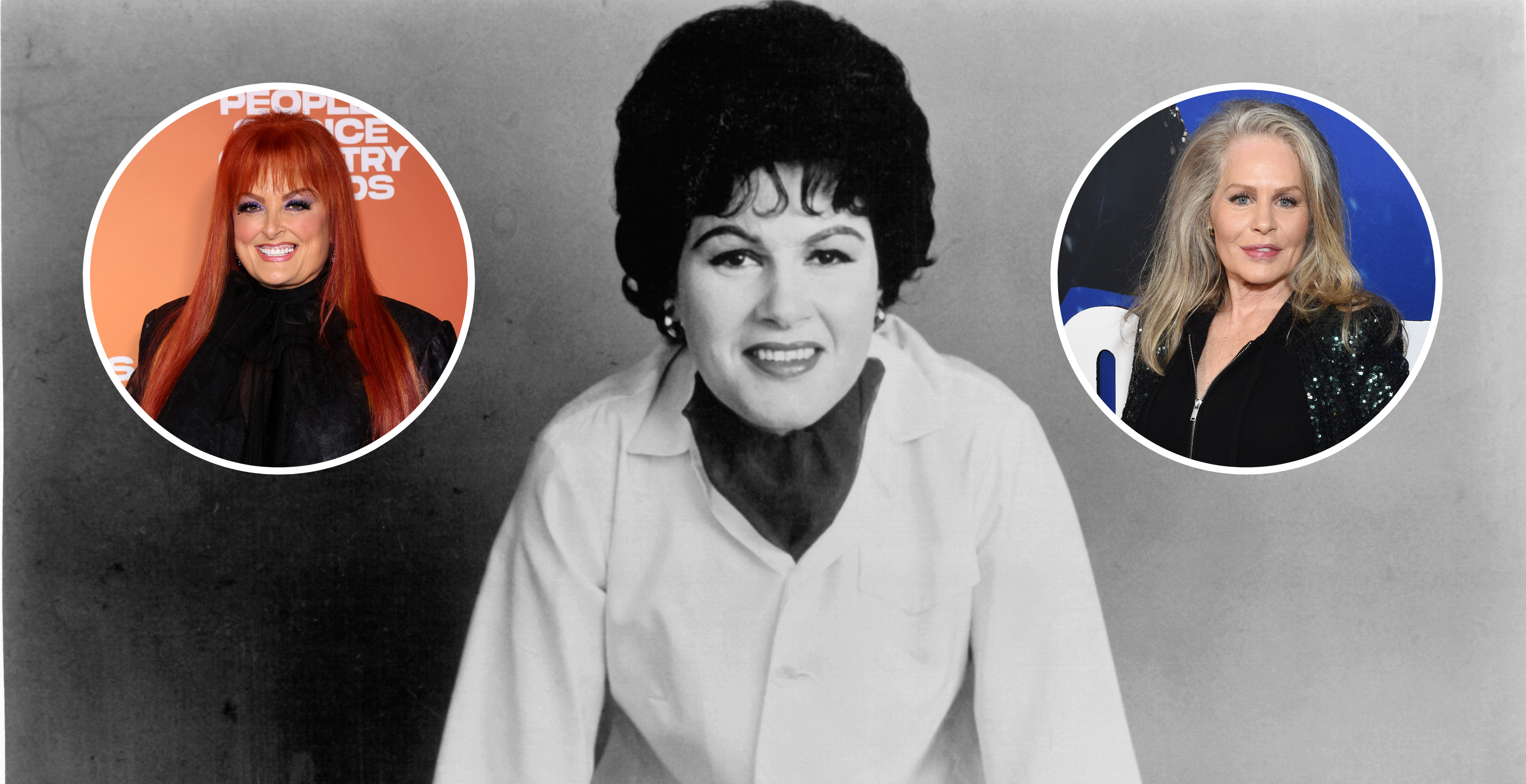 UNSPECIFIED - CIRCA 1970: Photo of Patsy Cline; NASHVILLE, TENNESSEE - SEPTEMBER 28: Wynonna Judd attends the 2023 People's Choice Country Awards at The Grand Ole Opry on September 28, 2023 in Nashville, Tennessee.; and Beverly D'Angelo at the premiere of "Violent Night" held at TCL Chinese Theatre on November 29, 2022 in Los Angeles, California.
