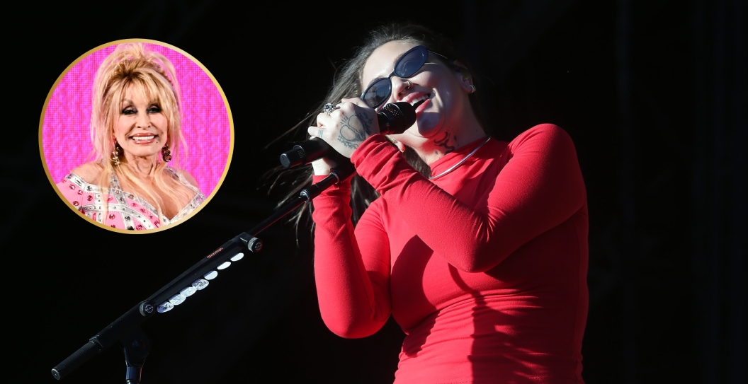 TEMPE, ARIZONA - MARCH 01: Elle King performs during the Extra Innings Festival at Tempe Beach & Arts Park on March 01, 2024 in Tempe, Arizona and LONDON, ENGLAND - JUNE 29: Dolly Parton attends the Dolly Parton "Rockstar" Album Press Conference at the Four Seasons Hotel on June 29, 2023 in London, England.