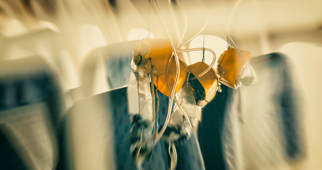 oxygen masks on a plane