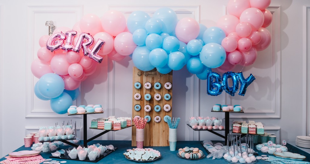 gender reveal party at sister's wedding reception