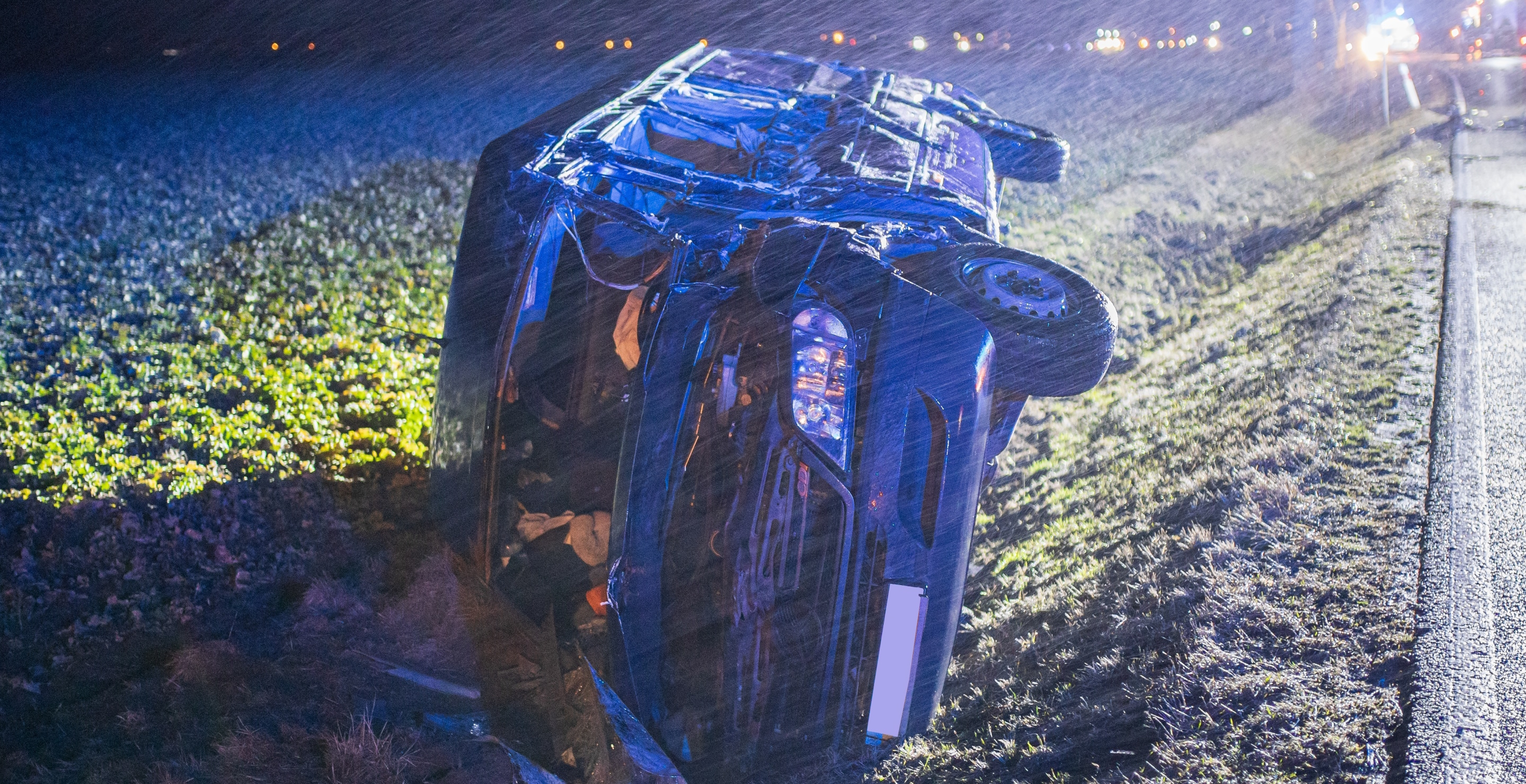 Tour Bus Rolls Upside Down Into Ditch After Brakes Failure, Killing 18 And Injuring 31