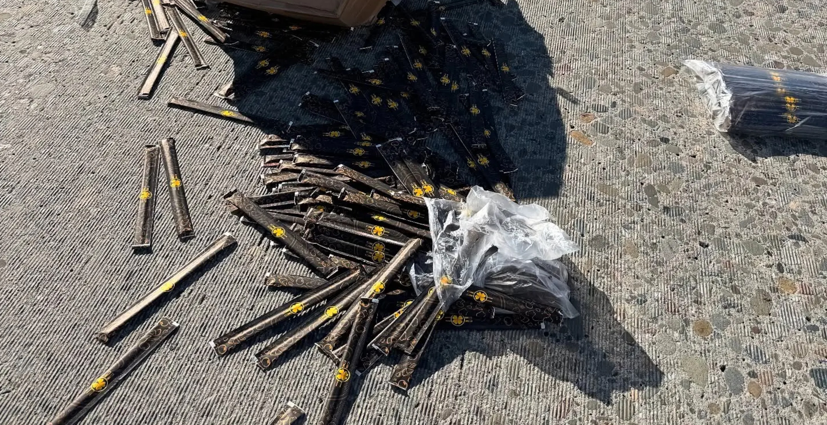 Chopsticks Spill Out On Highway Stopping Traffic