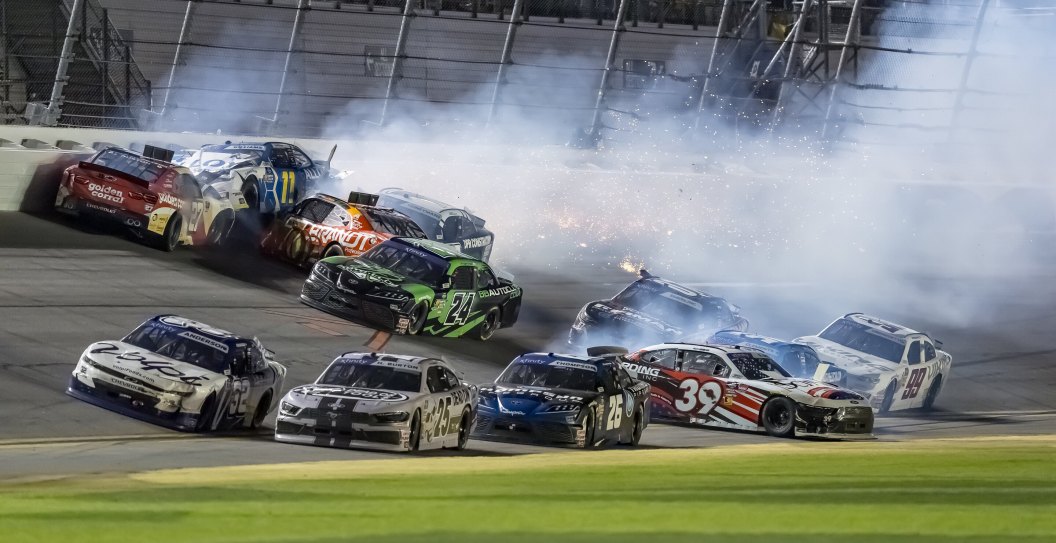 Horrific Moment Car Crashes And Flies Through The Air At NASCAR Daytona 500