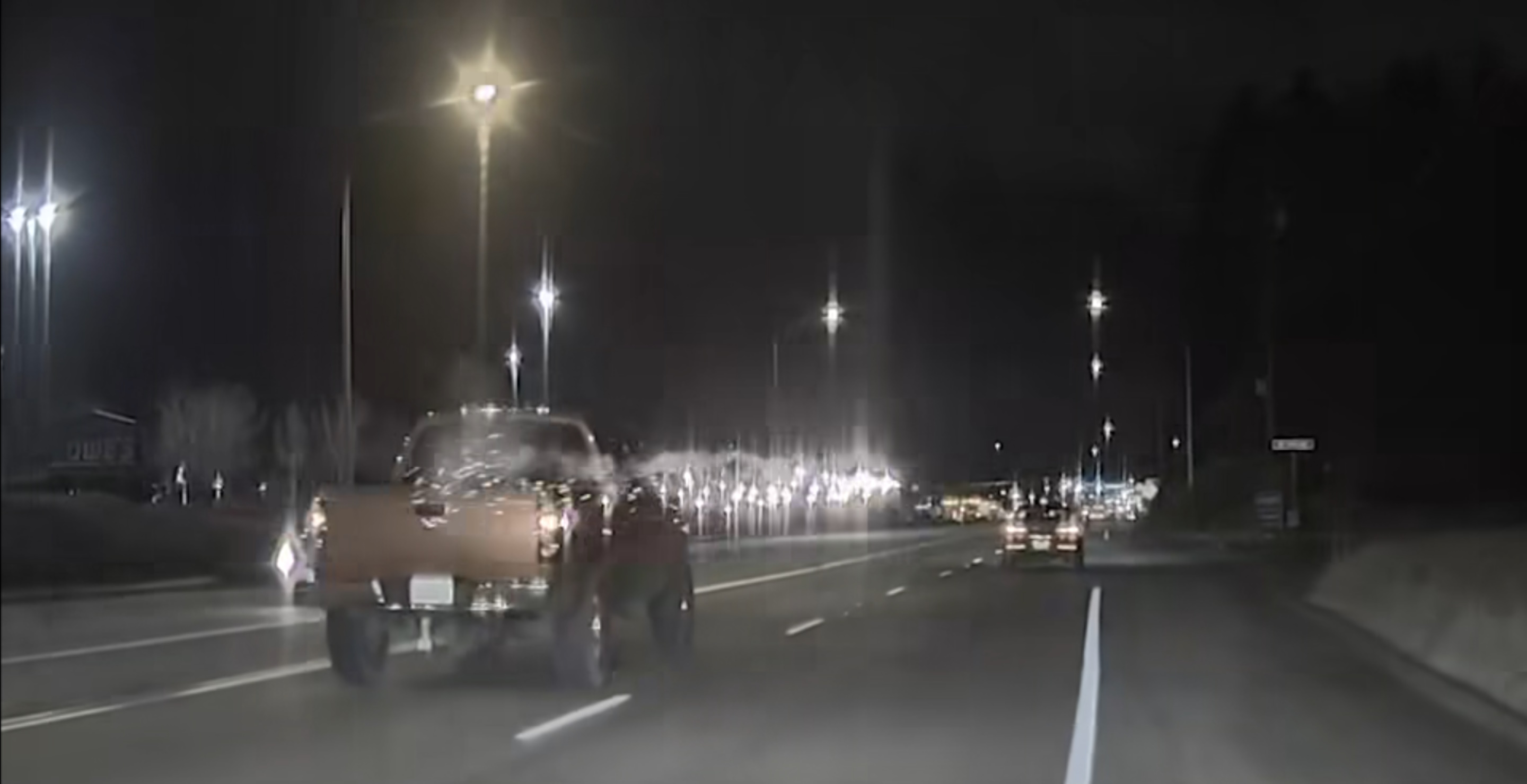 Insane Moment A Truck Shoots Fireworks At Car In Road Rage Incident