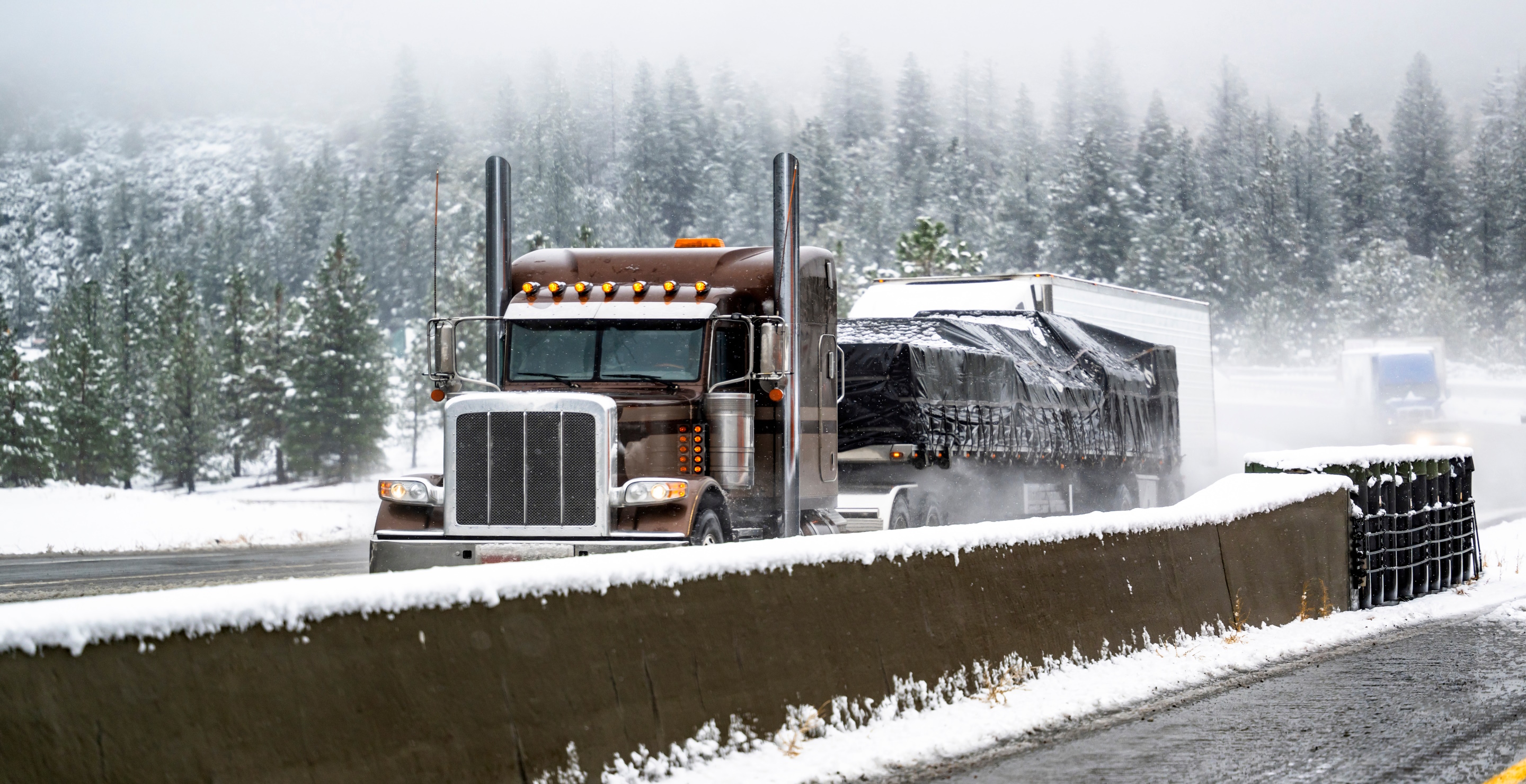 Trucker Counts His Lucky Stars After Close Encounter With Ice Smashing His Windshield