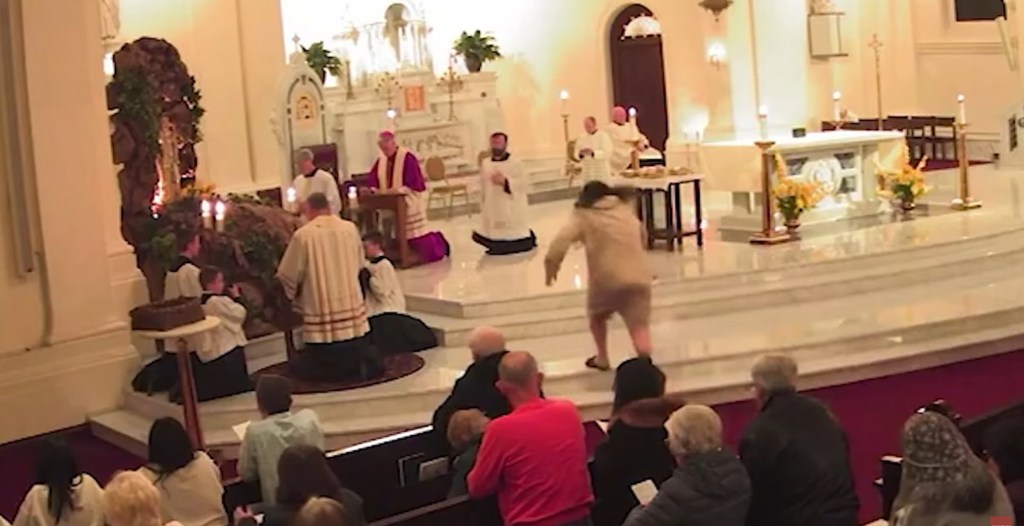 Priest Attacked In The Middle Of A Prayer Service