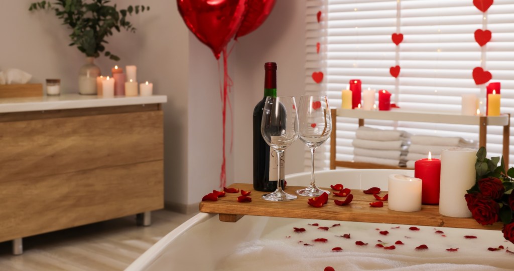 romantic bubble bath