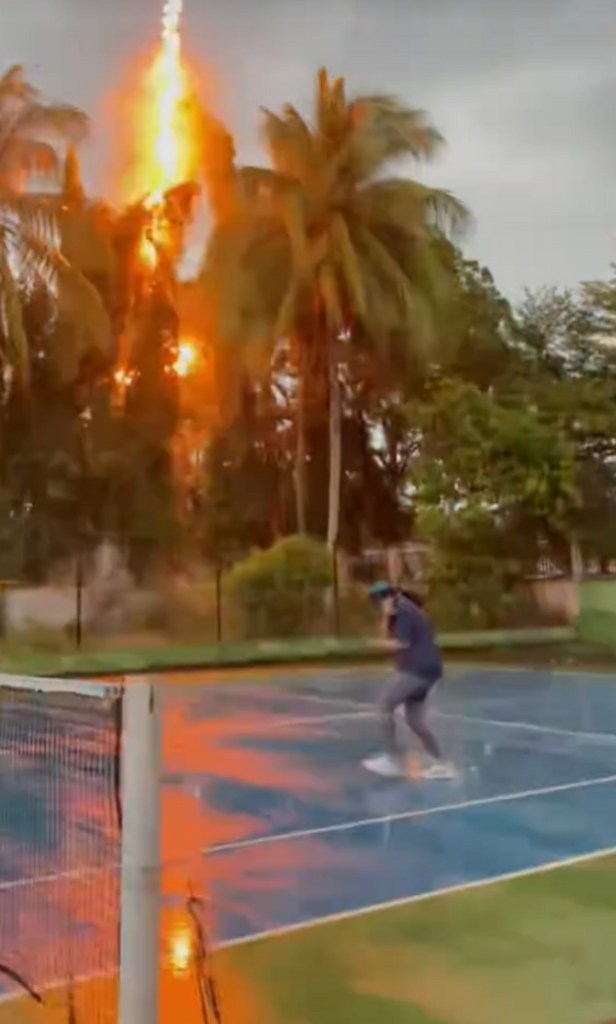 Tennis Player Feet From Getting Struck By Lightning In Close Call