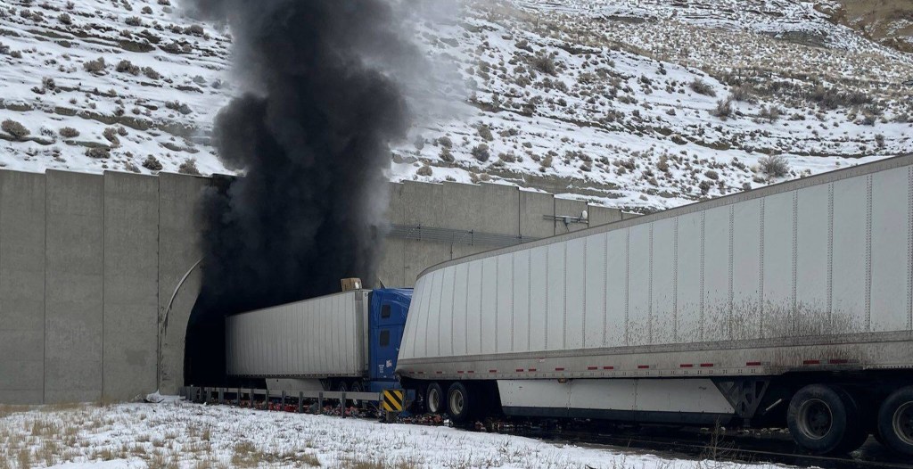 Smoke from Wyoming tunnel crash