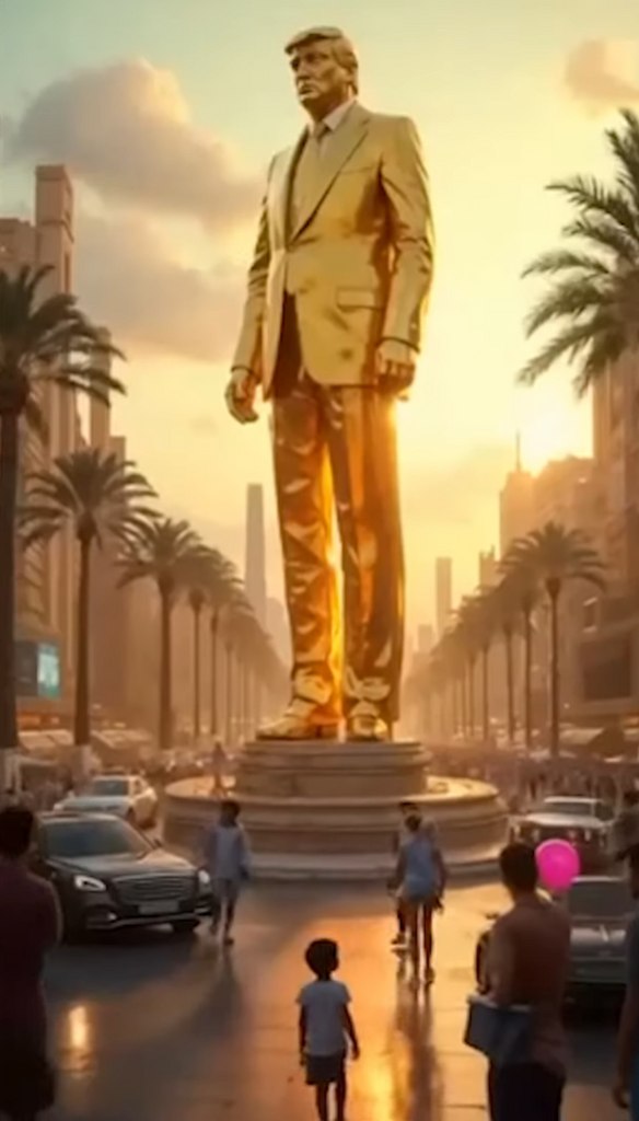 Trump Gaza golden statue