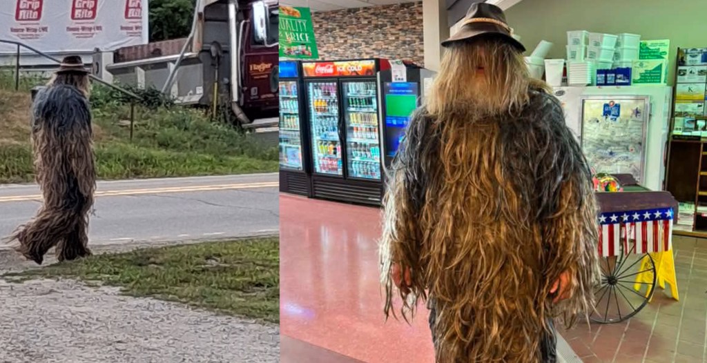Man in Fur Coat Sparks Bigfoot Panic