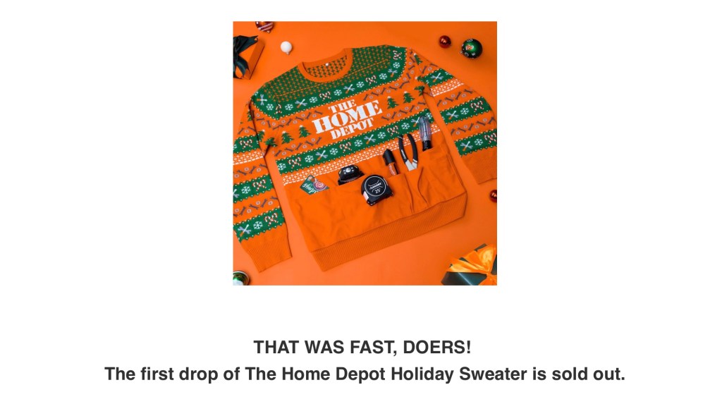Home Depot's First-Ever Holiday Sweater Comes With a Tool Belt