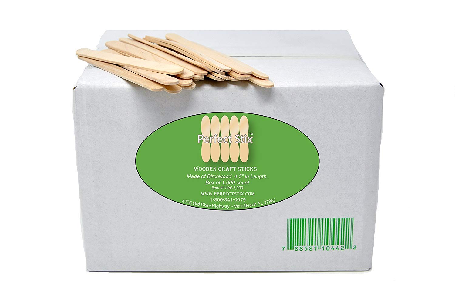 Perfect Stix 4.5 Craft Sticks:Ice Cream Sticks:Natural Wood - Box of 1,000ct