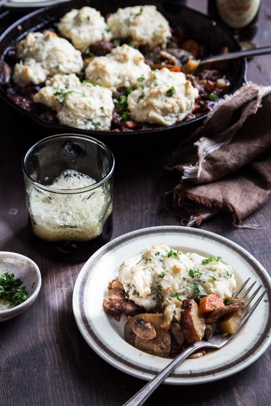 one-pan-dinners-sausage-biscuit-skillet-guinness