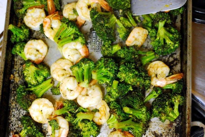 one-pan-dinners-roasted-broccoli-shrimp