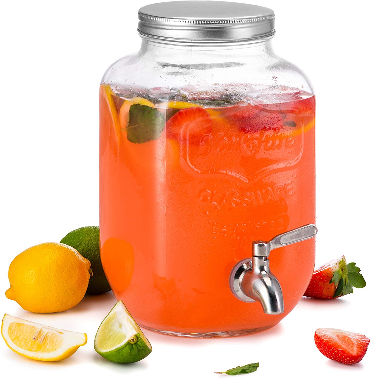 KooK Mason Jar Glass Drink & Beverage Dispenser