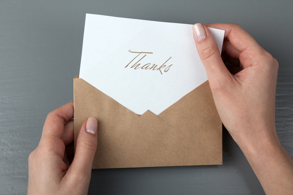 how to write a thank you note