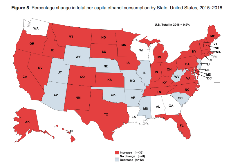 states that drink the most alcohol