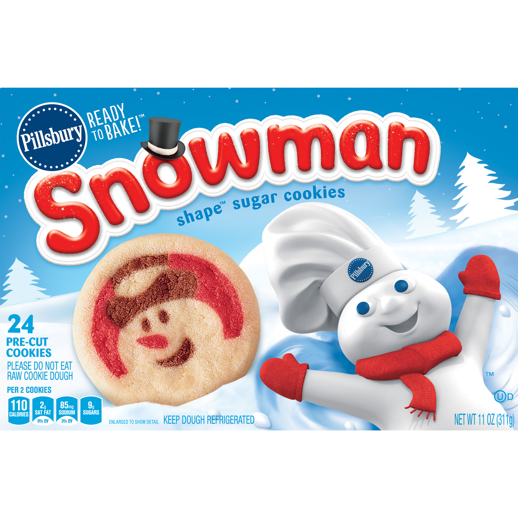 Pillsbury Ready to Bake! Snowman Shape Sugar Cookies