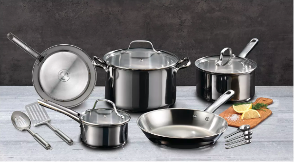 T-Fal 14pc Stainless Steel Cookware Set