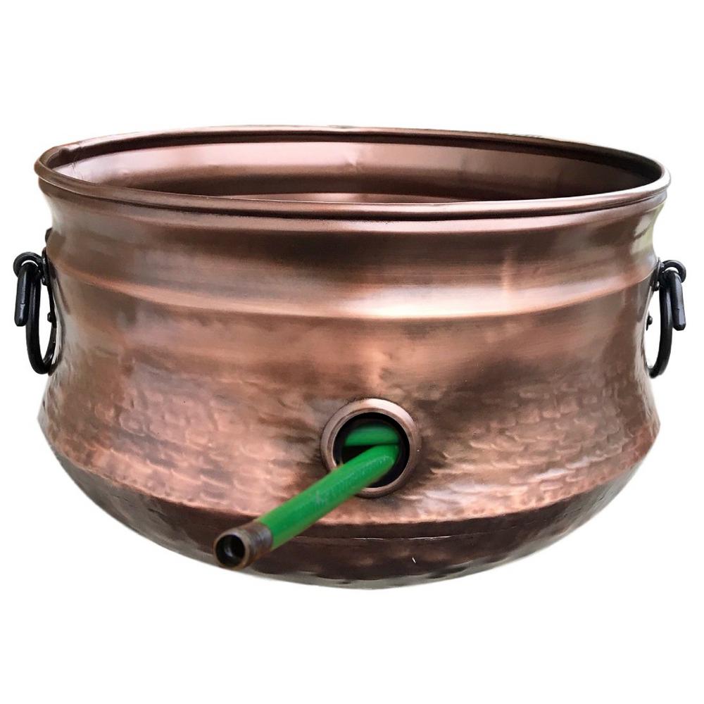 Brass Outdoor Pot for Garden Hose Storage