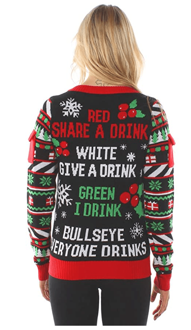 tipsy elves drinking game sweater