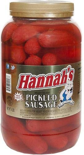 Hannah's Hot Pickled Sausage 39 ct. Gallon Jar