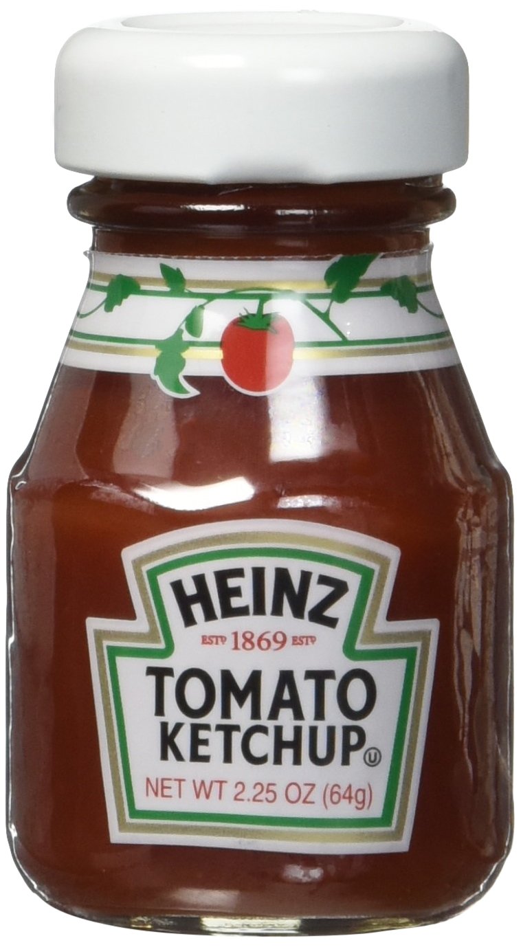 Heinz Ketchup 2.25 Oz Glass Miniatures - Pack of 12 Bottles