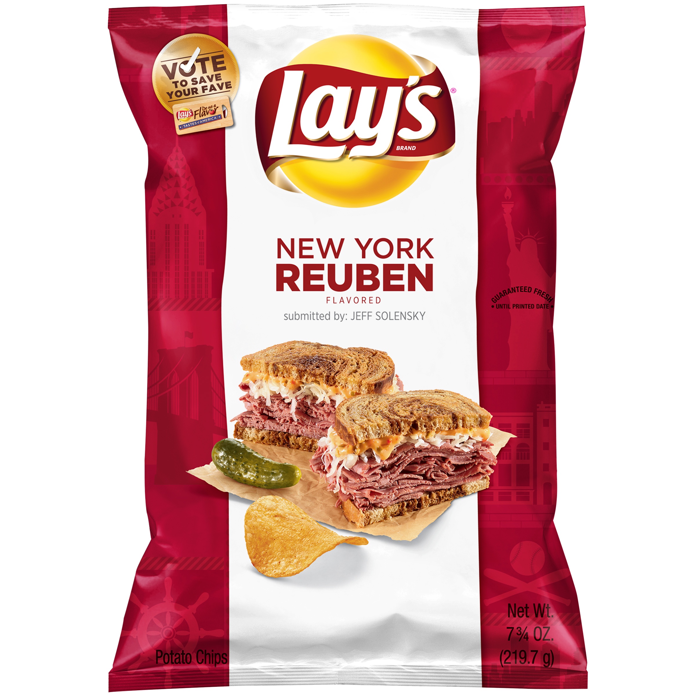 Lay's New York Reuben Flavored Potato Chips, 7.75 Oz