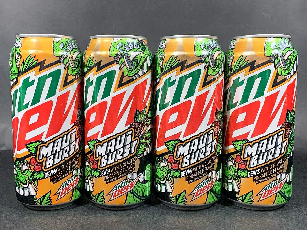 Limited Edition Mountain Dew Maui Burst, 16 fl oz can 4 pack
