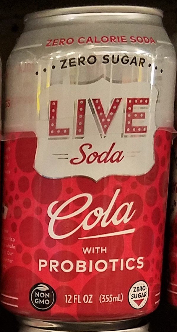 Live Soda - Cola with Probiotics 12 oz (Pack of 12 Cans)