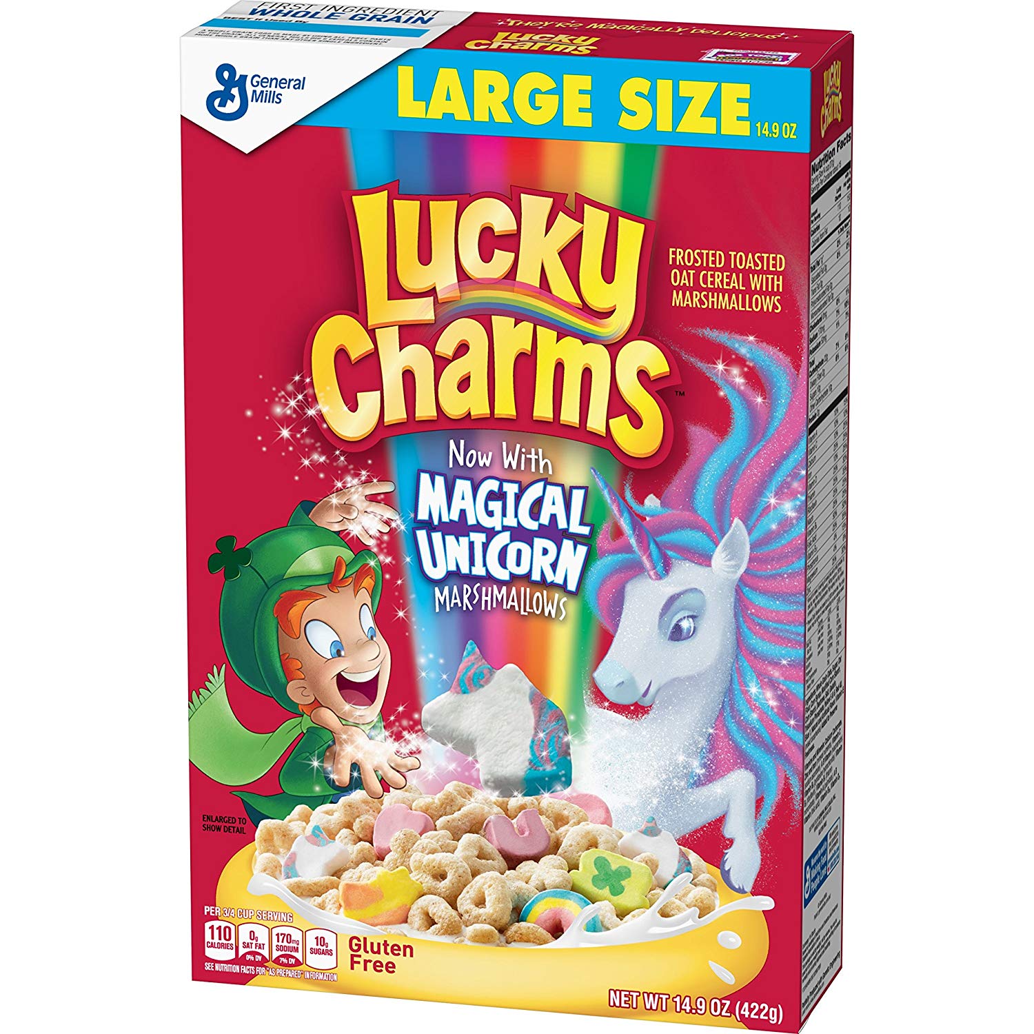 Lucky Charms Gluten Free, Breakfast Cereal, Large Size, 14.9 Oz
