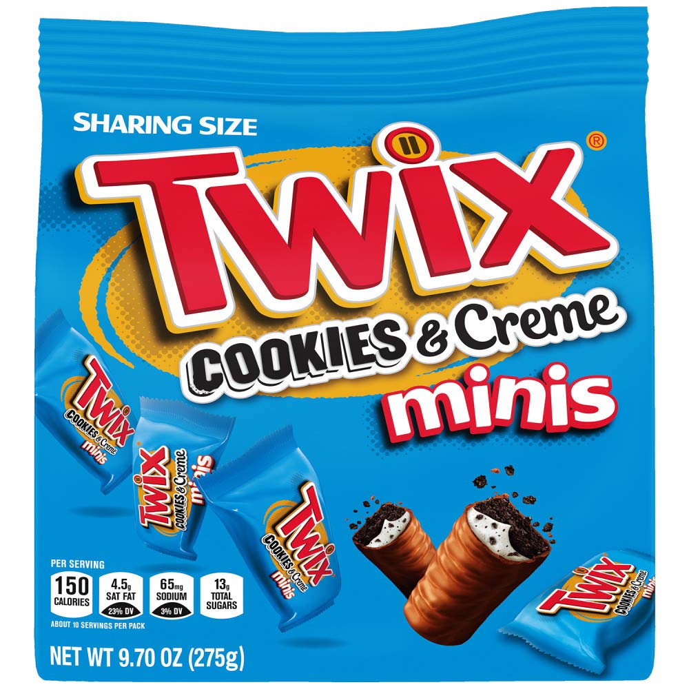 TWIX Cookies & Creme Chocolate Cookie Bar Minis, 9.7-Ounce Sharing Size Bag (Pack of 8)
