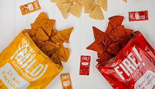 Taco Bell Sauce Packet Flavored Corn Tortilla Chips Combo Pack Fire and Mild