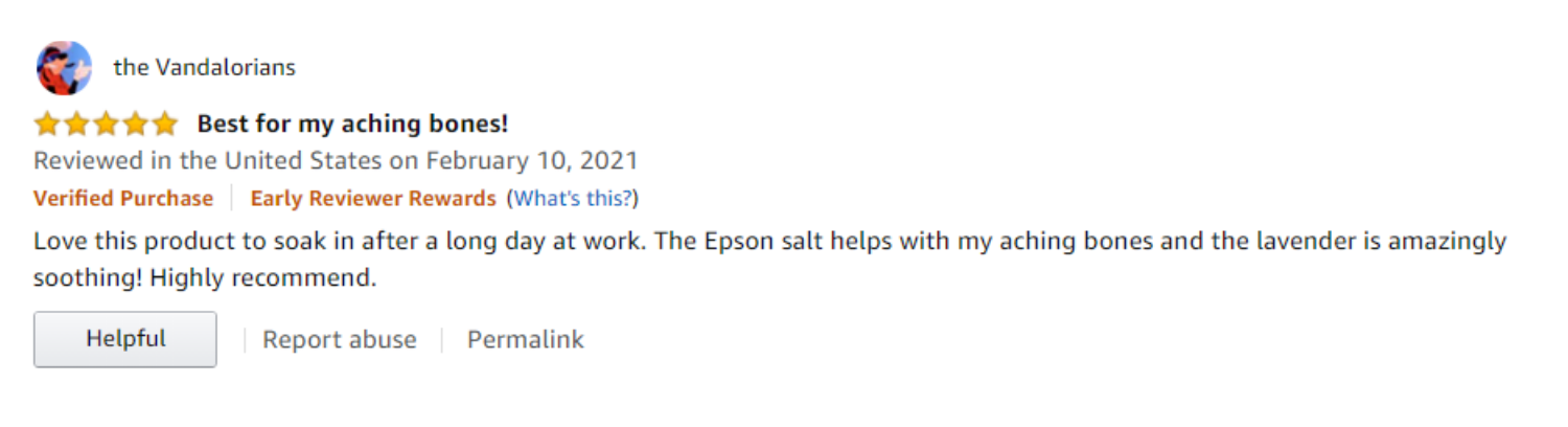 Amazon review Dr Teals Epsom Salt