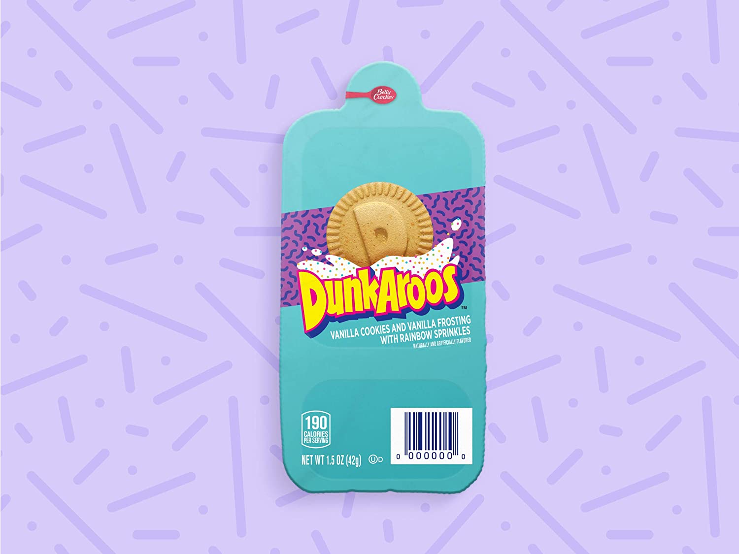 3 PACK - Dunk-A-Roos Vanilla Cookies and Vanilla Frosting W/ Rainbow Sprinkles Dunkaroos Classic Retro Vintage Snack Pack