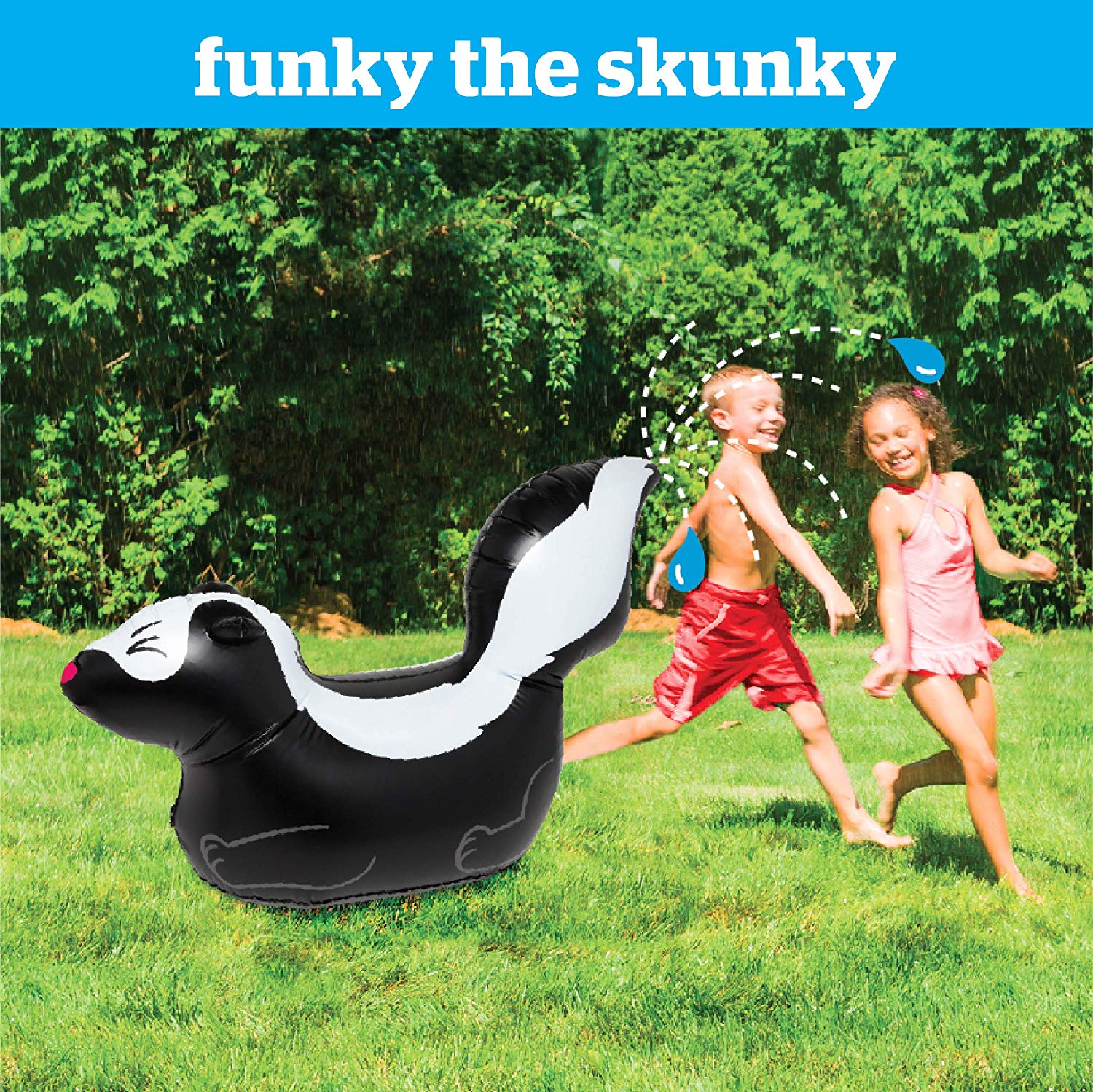 BigMouth Inc Funky The Skunky Inflatable Kids Yard Sprinkler - Hilarious 2-Foot Tall Inflatable Skunk Sprinkler