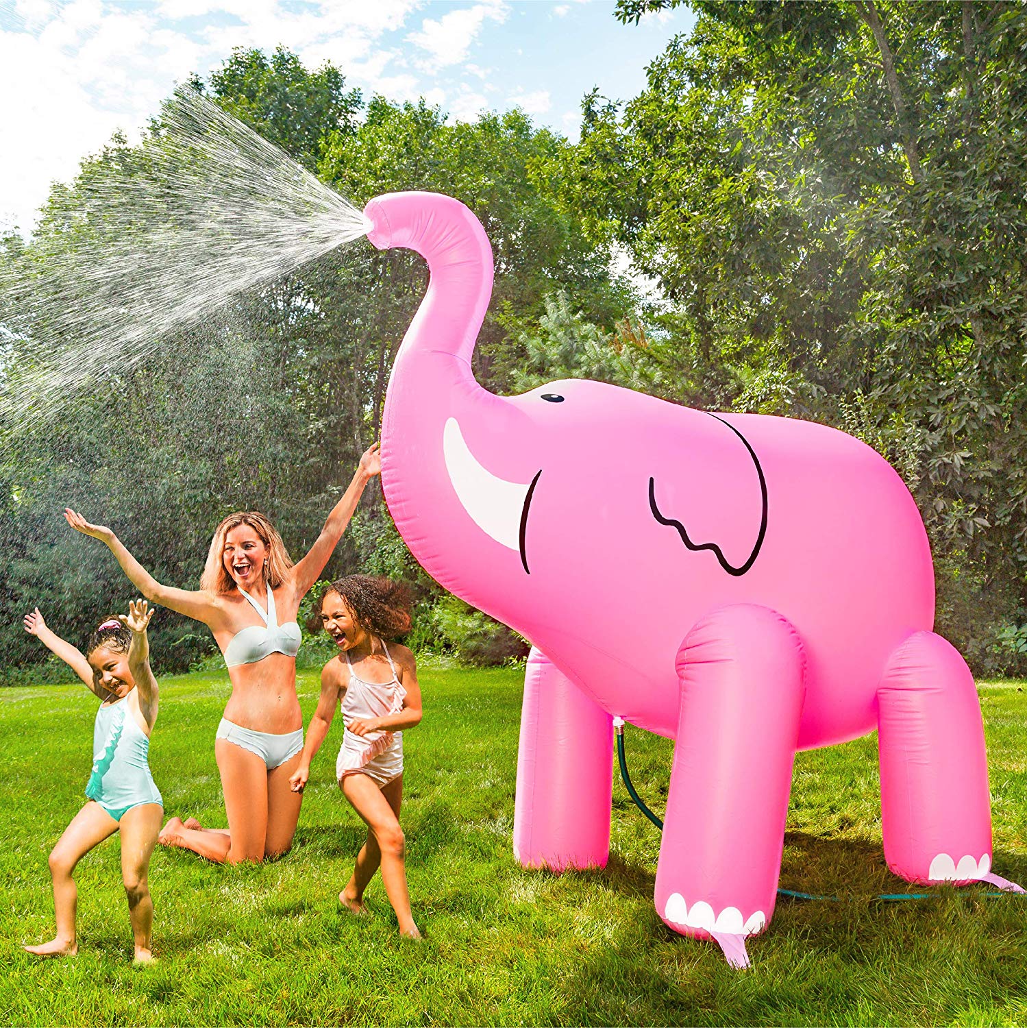 BigMouth Inc. Ginormous Inflatable Pink Elephant Yard Summer Sprinkler