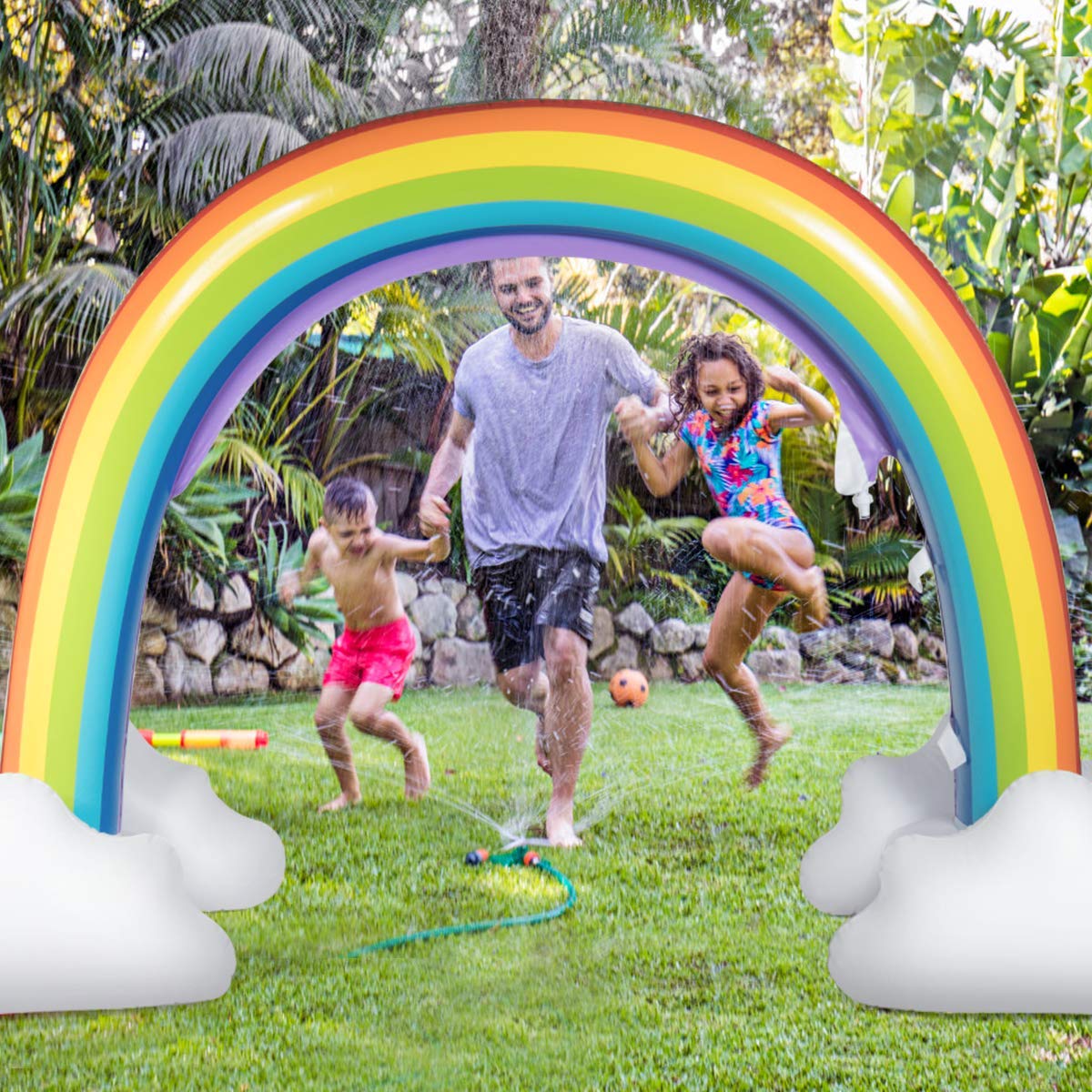 Costzon Inflatable Rainbow Sprinkler, Giant Arch Water Sprinkler
