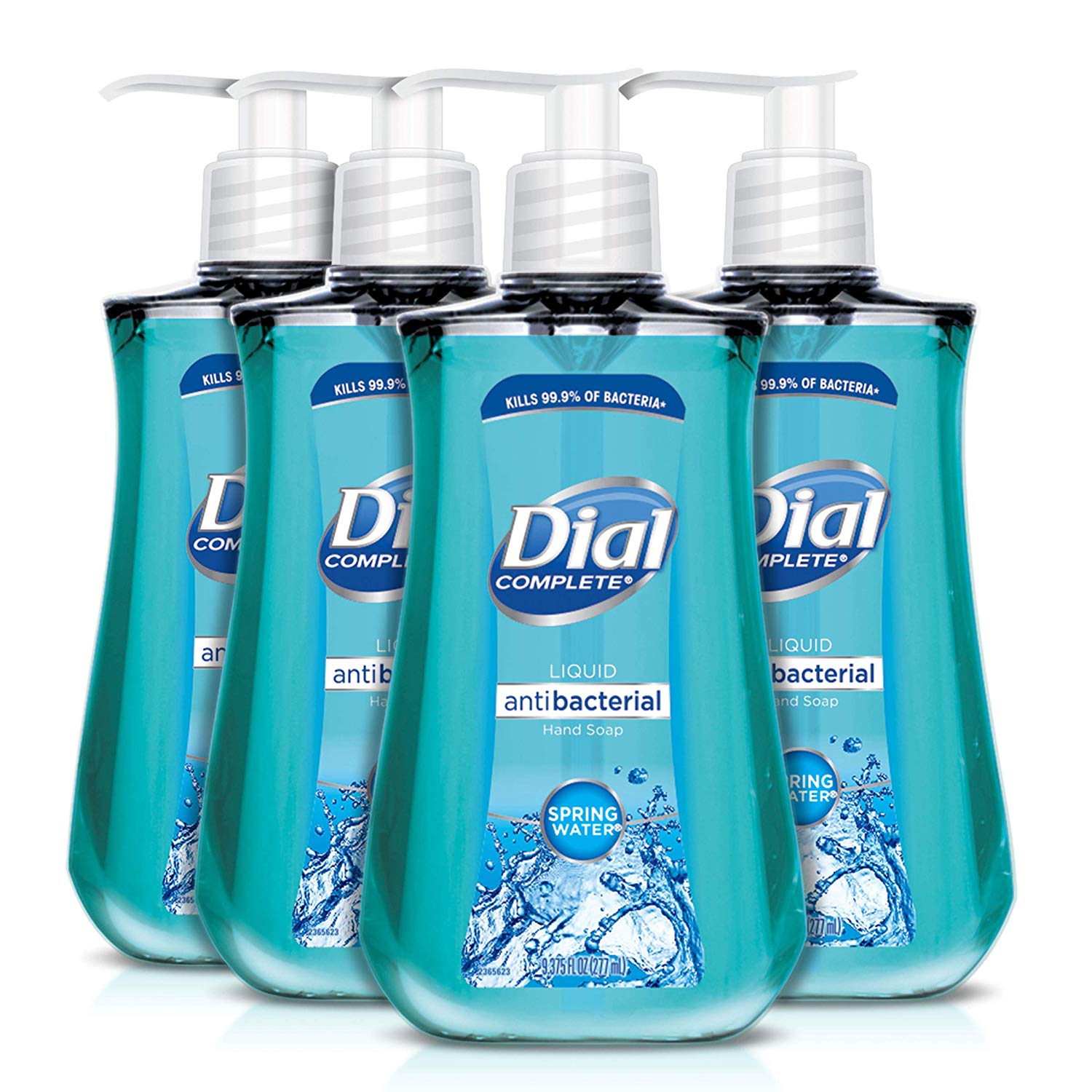 Dial Antibacterial Liquid Hand Soap, Spring Water, 9.375 Ounce (Count of 4)
