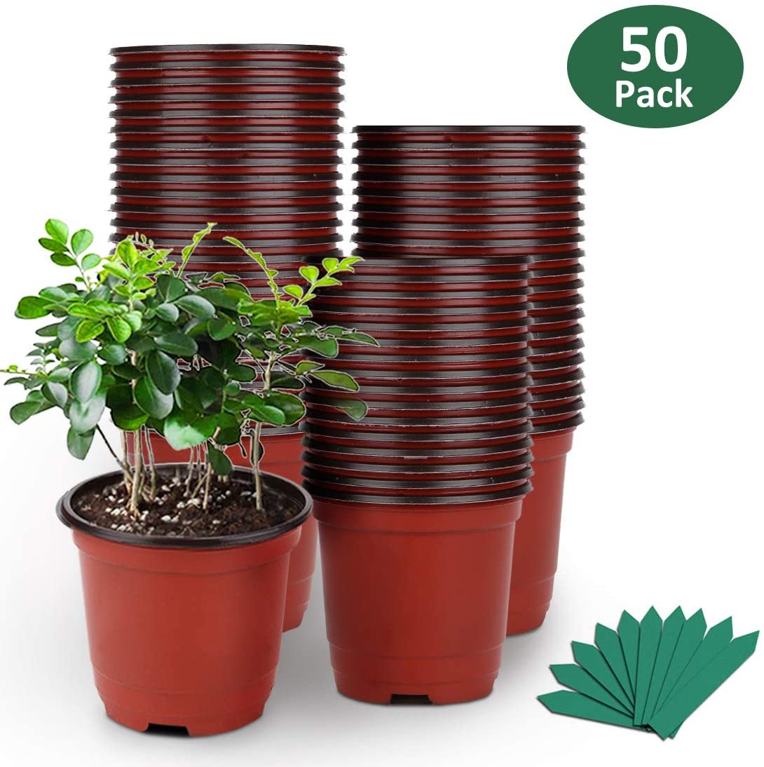 GROWNEER 50-Pack 4" Plants Nursery Pots for Seedling